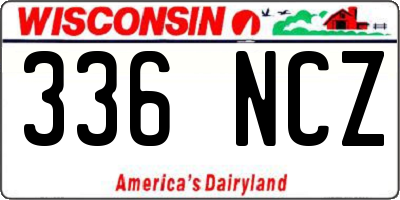 WI license plate 336NCZ