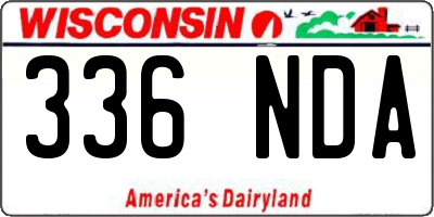 WI license plate 336NDA