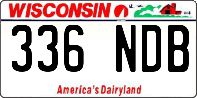 WI license plate 336NDB