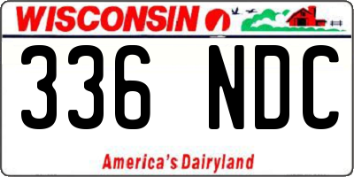 WI license plate 336NDC