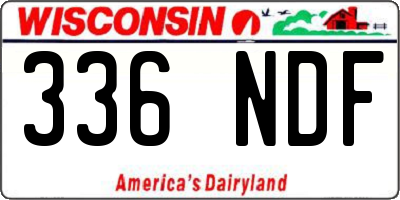 WI license plate 336NDF