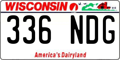 WI license plate 336NDG
