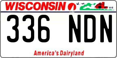 WI license plate 336NDN