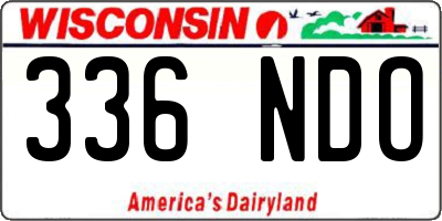 WI license plate 336NDO