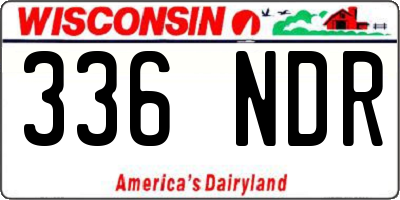 WI license plate 336NDR