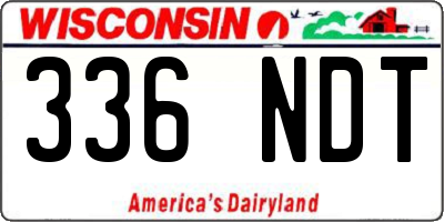 WI license plate 336NDT