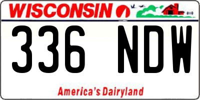 WI license plate 336NDW