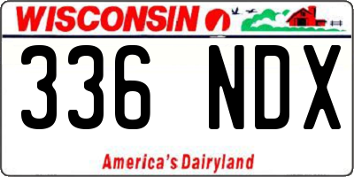 WI license plate 336NDX
