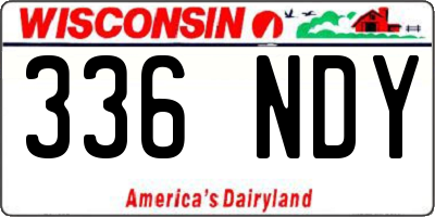 WI license plate 336NDY