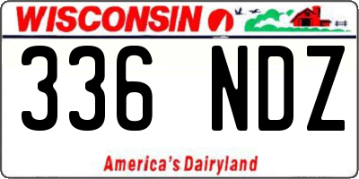 WI license plate 336NDZ