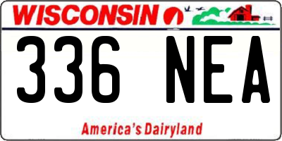 WI license plate 336NEA