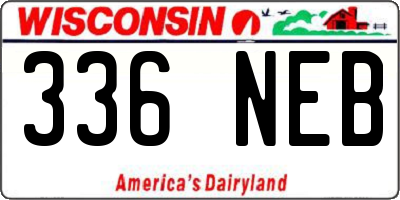 WI license plate 336NEB
