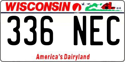 WI license plate 336NEC