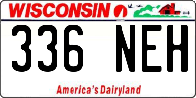 WI license plate 336NEH