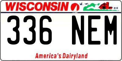 WI license plate 336NEM