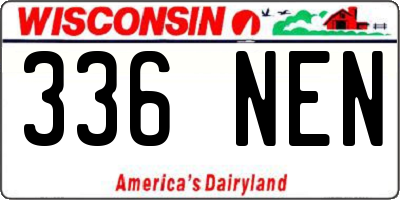 WI license plate 336NEN