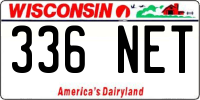 WI license plate 336NET