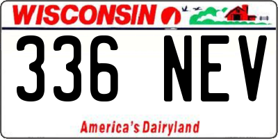WI license plate 336NEV