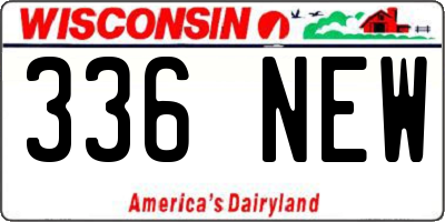 WI license plate 336NEW