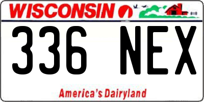 WI license plate 336NEX