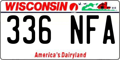 WI license plate 336NFA