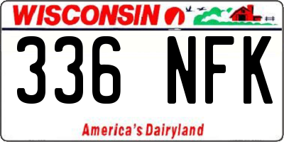 WI license plate 336NFK