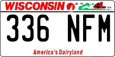 WI license plate 336NFM