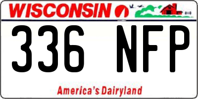 WI license plate 336NFP
