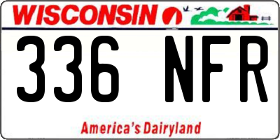 WI license plate 336NFR