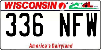 WI license plate 336NFW