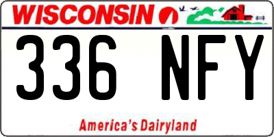 WI license plate 336NFY