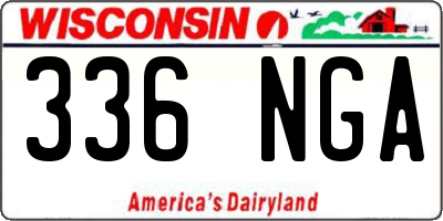 WI license plate 336NGA
