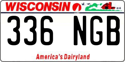 WI license plate 336NGB