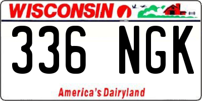 WI license plate 336NGK