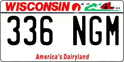 WI license plate 336NGM