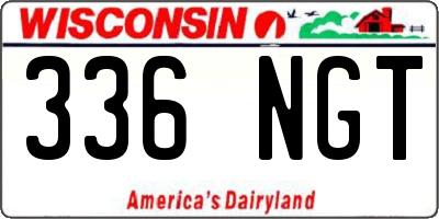 WI license plate 336NGT