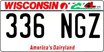 WI license plate 336NGZ