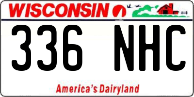 WI license plate 336NHC