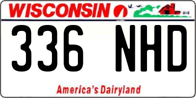 WI license plate 336NHD