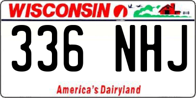 WI license plate 336NHJ