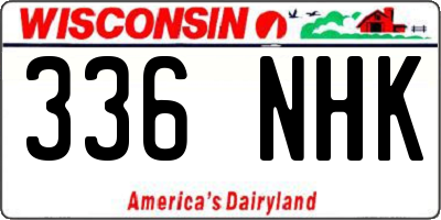 WI license plate 336NHK