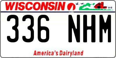 WI license plate 336NHM