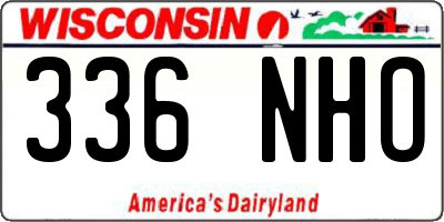 WI license plate 336NHO