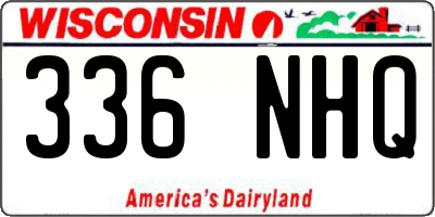 WI license plate 336NHQ