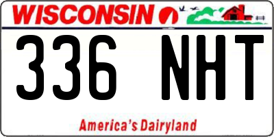 WI license plate 336NHT