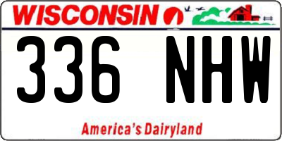 WI license plate 336NHW