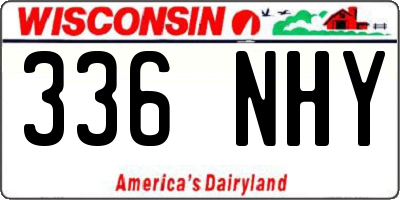 WI license plate 336NHY