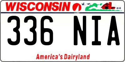 WI license plate 336NIA