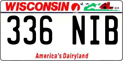 WI license plate 336NIB