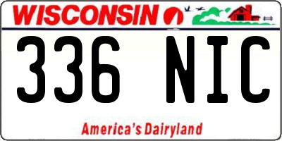 WI license plate 336NIC